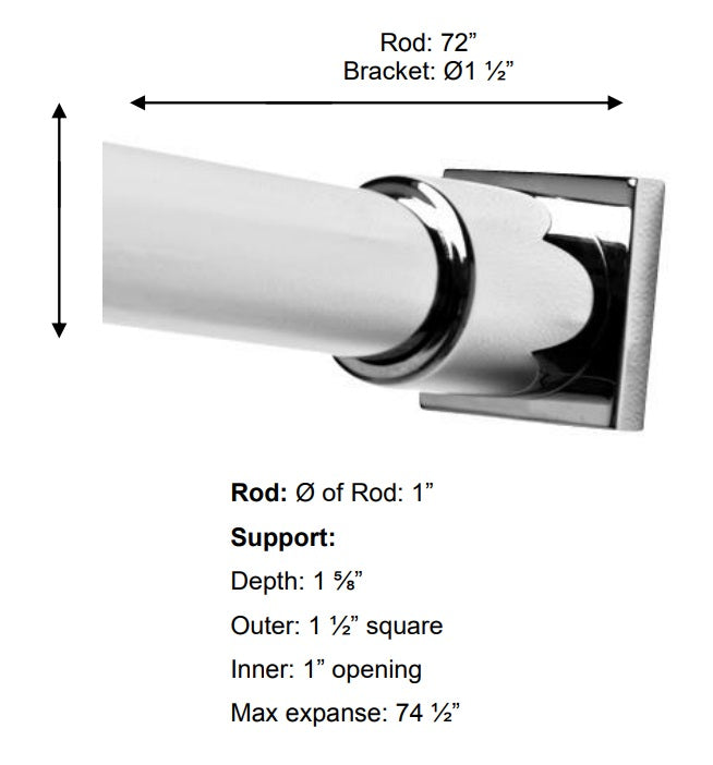 Valsan - BRAGA Shower Rod Supports (Rod NOT included)
